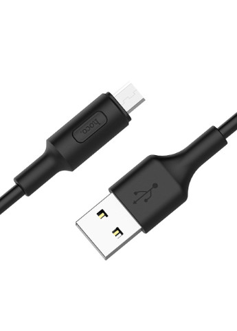 Кабель для заряджання та передачі даних X25 USB to micro USB Чорний 1 м Hoco (255189485)
