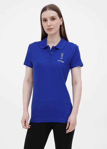 Женская синяя футболка поло Innogy однотонная
