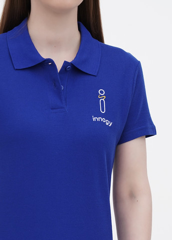 Синяя женская футболка-поло Innogy однотонная