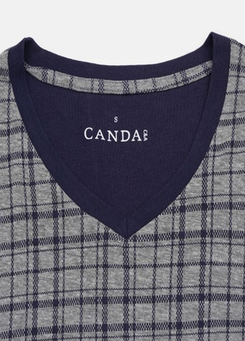 Лонгслів C&A клітинка сіро-синій домашні бавовна