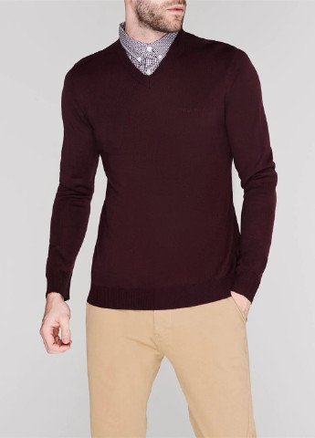 Бордовий демісезонний пуловер пуловер Pierre Cardin