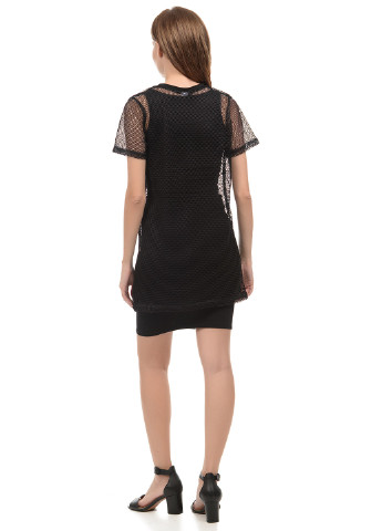Черное кэжуал платье платье-футболка, платье-майка H&M однотонное