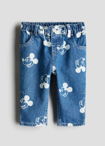 Синие демисезонные зауженные джинсы H&M