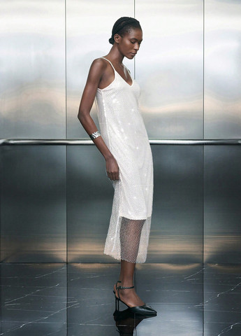 Білий святковий, коктейльна сукня сукня-комбінація SHEIN однотонна