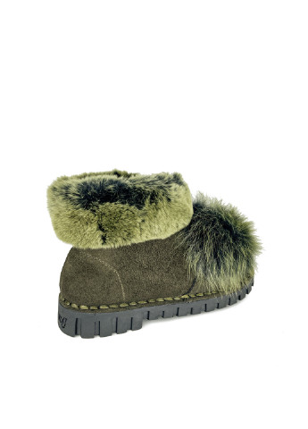 Черевики жіночі зелені з еко замші зимові з хутром Fashion (251198613)