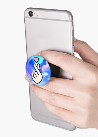 Попсокет (Popsockets) тримач для смартфону БТС (BTS) (8754-1063) Чорний MobiPrint (216748206)