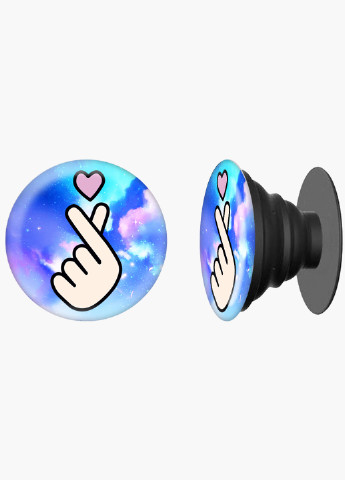 Попсокет (Popsockets) тримач для смартфону БТС (BTS) (8754-1063) Чорний MobiPrint (216748206)