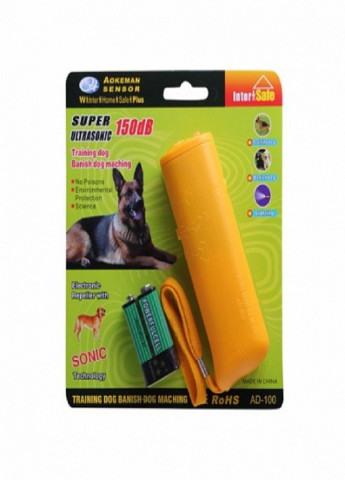 Ультразвуковий відлякувач від собак Repeller AD 100 Жовтий No Brand (253934595)