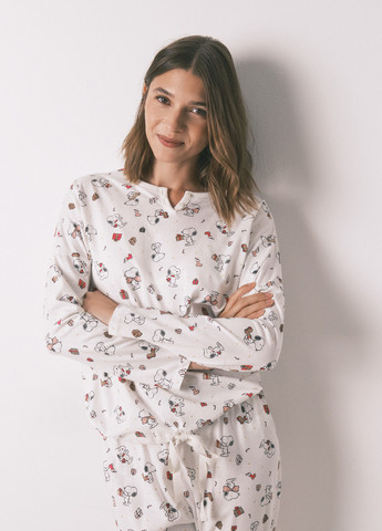 Біла всесезон піжама (лонгслів, штани) лонгслів + брюки Women'secret