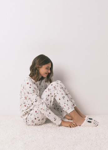 Біла всесезон піжама (лонгслів, штани) лонгслів + брюки Women'secret