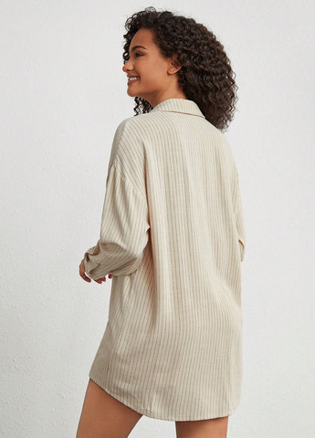 Светло-бежевый демисезонный комплект (рубашка, шорты) SHEIN