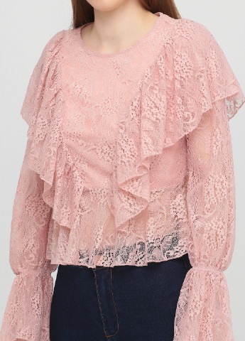 Рожева демісезонна блуза з баскою Missguided