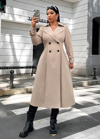 Плащ SHEIN тренчкот на гудзиках демісезон (332312899)