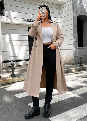 Плащ SHEIN тренчкот на гудзиках демісезон (332312899)