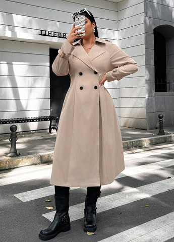 Плащ SHEIN тренчкот на гудзиках демісезон (332312899)