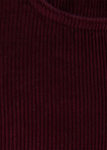 Бордовая кэжуал однотонная юбка Bershka а-силуэта (трапеция)