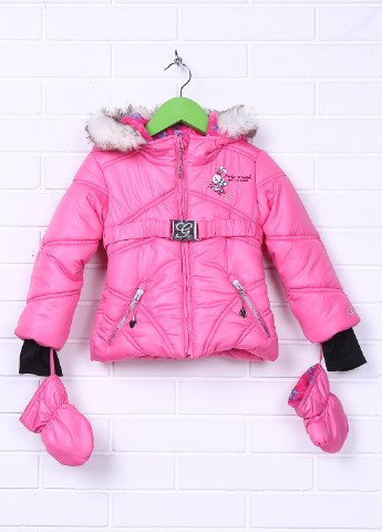Рожева зимня комплект (куртка, рукавиці) Gusti Boutique