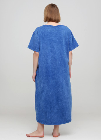 Синее домашнее платье платье-футболка ROMEO LIFE однотонное