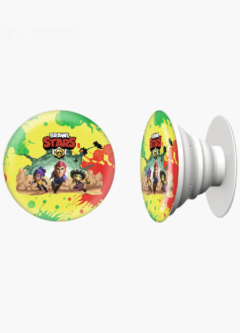 Попсокет (Popsockets) тримач для смартфону Бравл Старс (Brawl Stars) (8754-1024) Чорний MobiPrint (216748462)