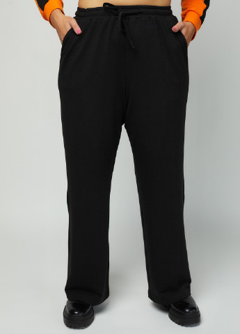 Черные спортивные демисезонные прямые брюки Miledi