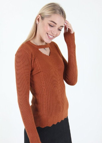 Коричневий демісезонний пуловер пуловер Ladies Fasfion