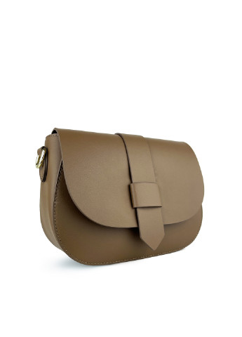 Женская сумка через плечо кросс-боди темно-бежевая кожаная маленькая Fashion (251385046)