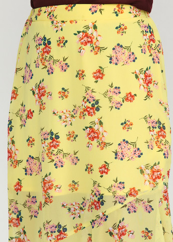 Желтая кэжуал цветочной расцветки юбка New Look миди