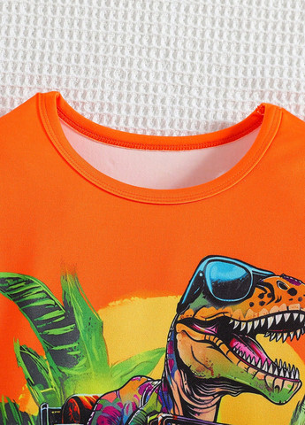 Оранжевая всесезон пижама (лонгслив, брюки) лонгслив + брюки SHEIN