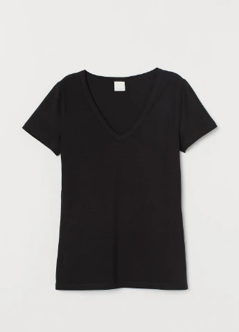 Футболка,чорний, H&M Basic - (255192092)
