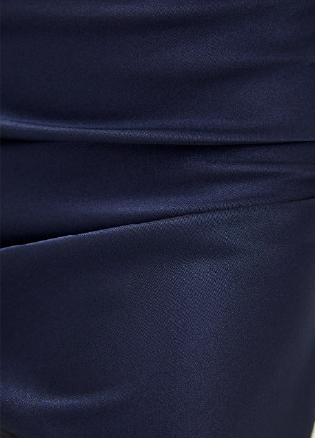 Синяя кэжуал однотонная юбка One Two dress а-силуэта (трапеция)