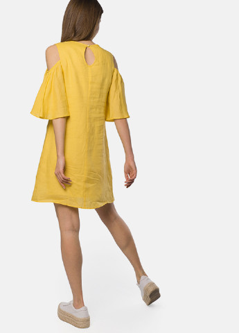 Жовтий кежуал сукня MR 520 однотонна