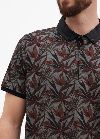 Серо-коричневая футболка-поло для мужчин Benson & Cherry с рисунком
