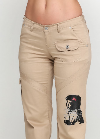 Светло-бежевые кэжуал демисезонные прямые брюки Madlen