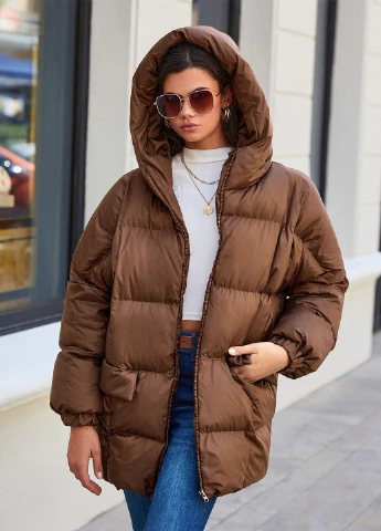 Коричнева зимня куртка SHEIN