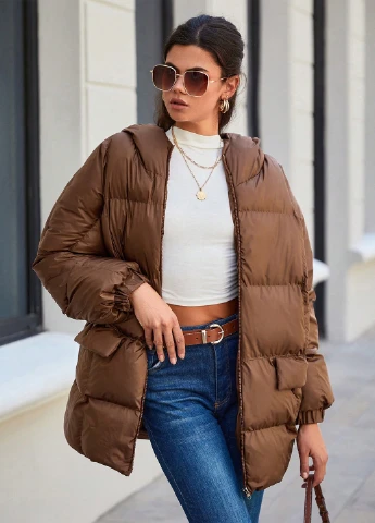 Коричнева зимня куртка SHEIN