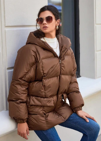 Коричнева зимня куртка SHEIN