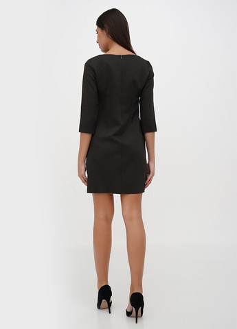 Оливковое (хаки) кэжуал платье а-силуэт Sassofono однотонное