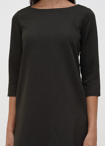 Оливковое (хаки) кэжуал платье а-силуэт Sassofono однотонное