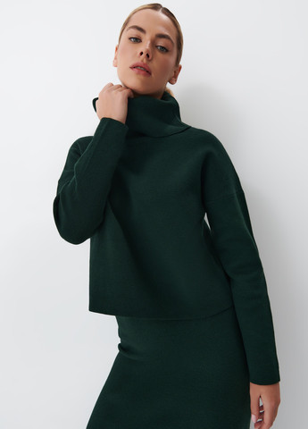 Темно-зеленый демисезонный свитер Mohito