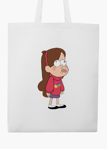 Эко сумка шоппер белая Мейбл Пайнс Гравити Фолз (Mabel Pines Gravity Falls) (9227-2625-WT-2) экосумка шопер 41*35 см MobiPrint (219151239)
