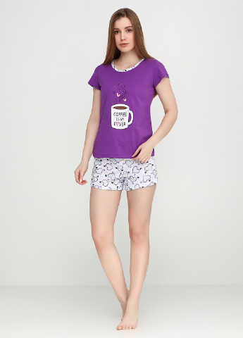 Фіолетовий демісезонний комплект (футболка, шорти) Bahar