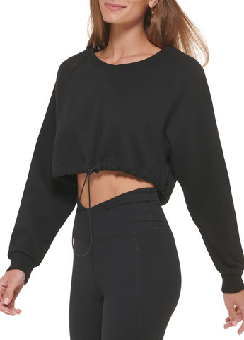 Черный свитшот DKNY однотонный без декора (297680887)