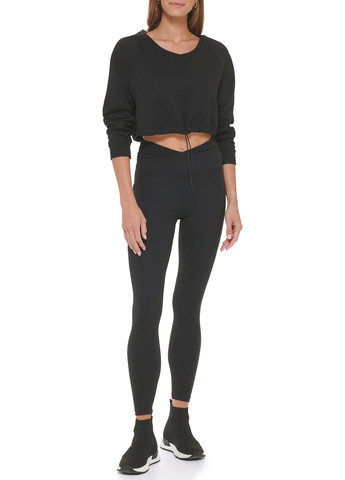 Черный свитшот DKNY однотонный без декора (297680887)