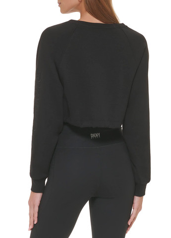 Черный свитшот DKNY однотонный без декора (297680887)