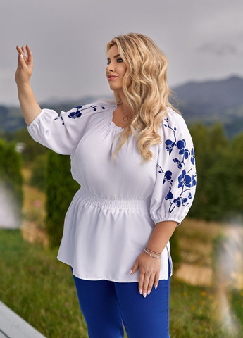 Синий демисезонный комплект (блуза, брюки) No Brand