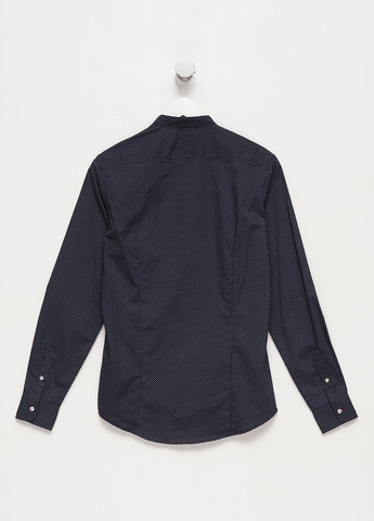 Темно-синяя кэжуал рубашка с геометрическим узором Terranova