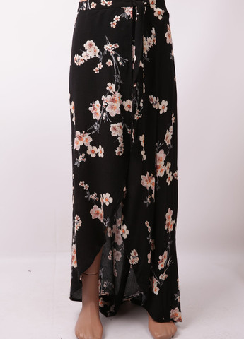 Черная кэжуал цветочной расцветки юбка American Eagle на запах
