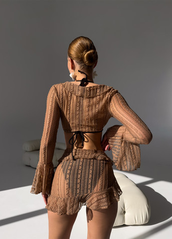 Комбінований літній купальник (накидка, спідниця, ліф, трусики) роздільний NOVA VEGA