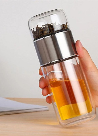 Стеклянная бутылка с двойными стенками для заварки чая Infuser, 400 мл More (253856168)