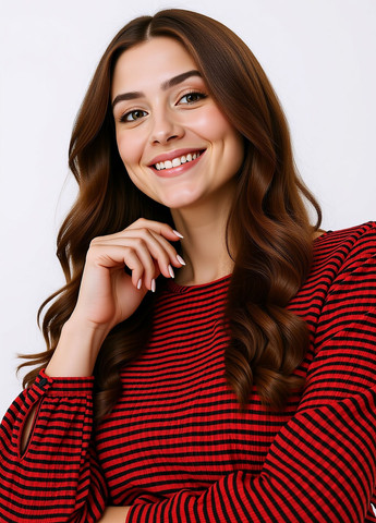 Червона кежуал сукня кльош Mohito в смужку